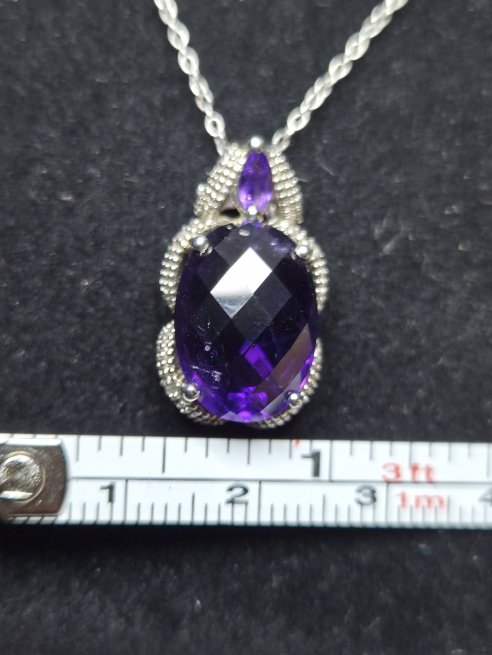 Kay Jewelers Gorgeous! Genuine Checkerboard  Cushion Cut Amethyst Necklace - Picture 11 of 15